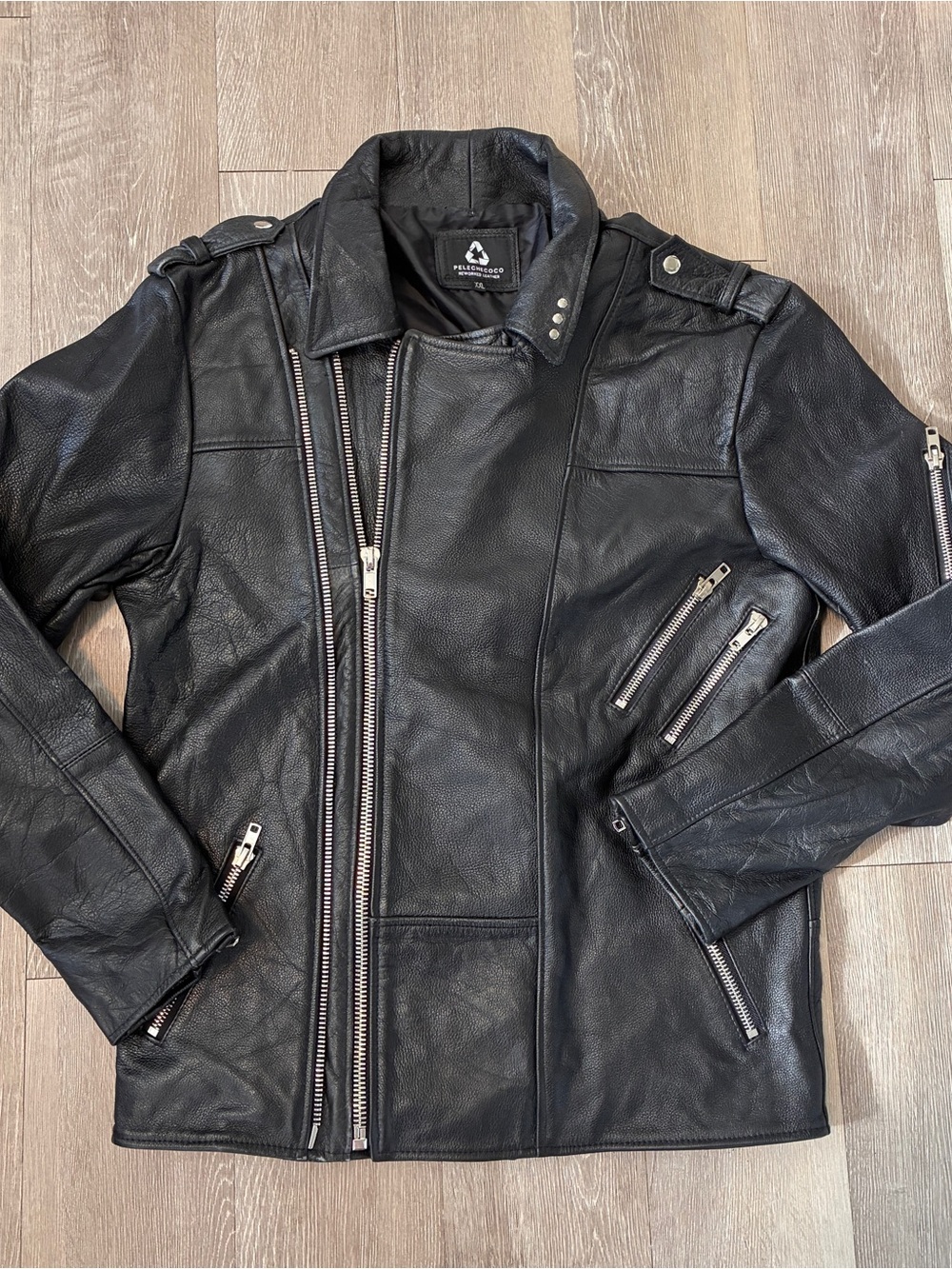 Black Leather Bomber Jacket - Pelle Studio